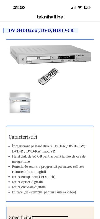 Dvd - hdd-vcr de vanzare