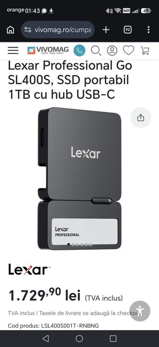 SSD Lexar Professional Go 1TB USb-C