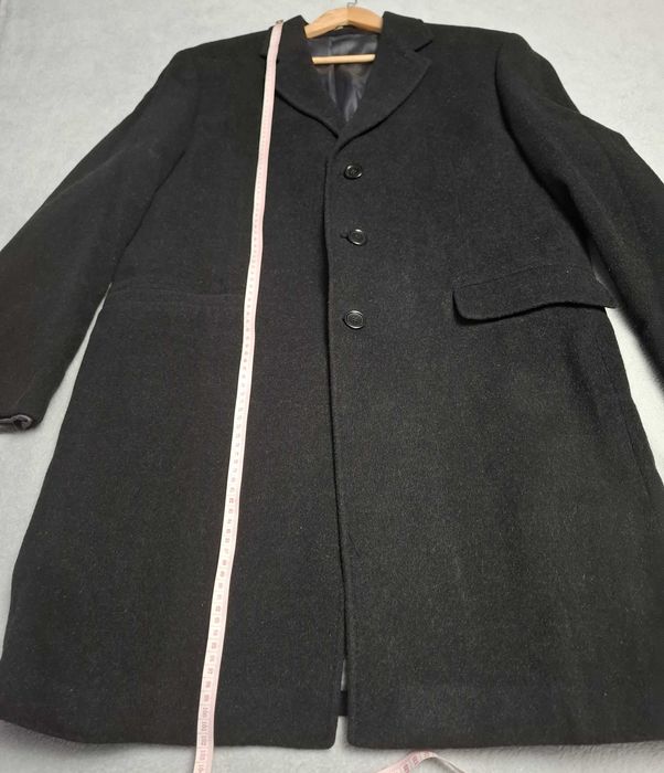 Palton barbatesc negru, de lana, marimea 54, Adalin