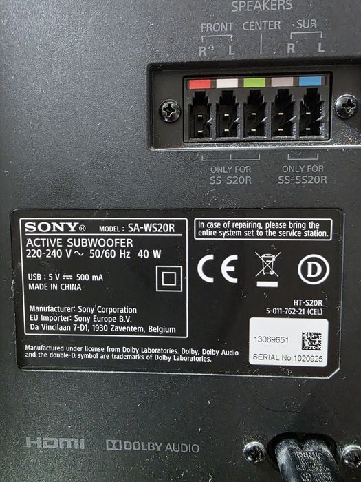 Sistem sony sa-ws20R