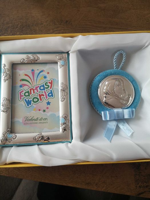 Ramă foto vintage si Icoana Argint Maica Domnului 925 argint pur