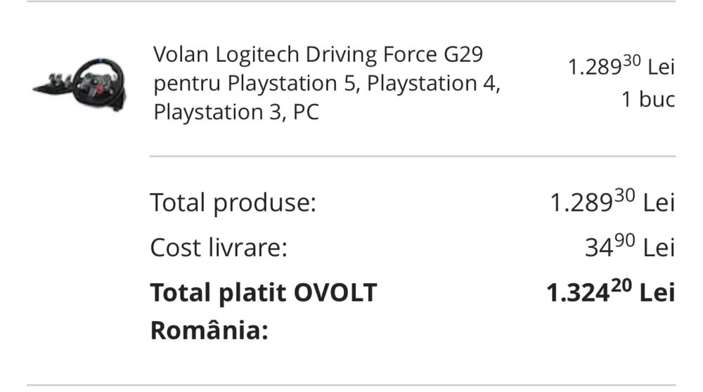 Volan Logitech Driving Force G29 – PS5 / PS4 / PS3 / PC
