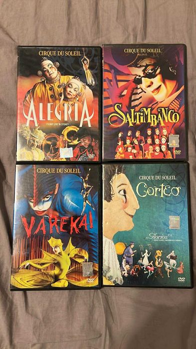 4 DVD Cirque du Soleil – Alegria, Corteo, Varekai, Saltimbanco  50 lei