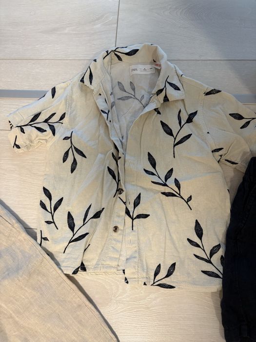 Set Zara din in: camasa / pantaloni lungi / scurti 4 ani