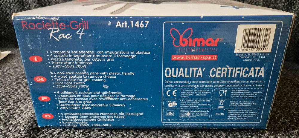 Raclette grill pentru 4 persoane ,nou