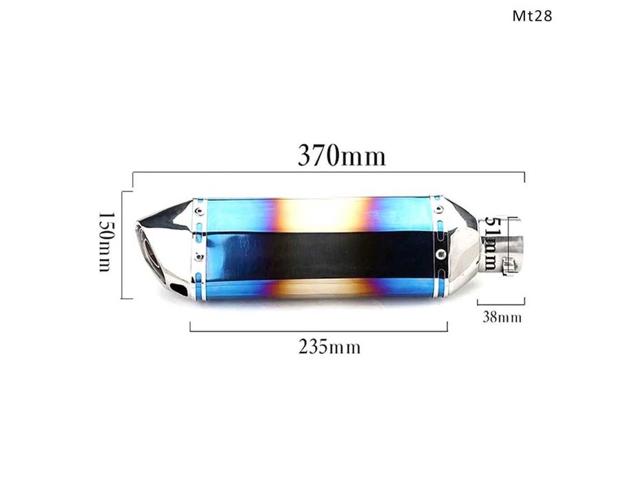 Evacuare AKRAPOVIC, toba sport pentru motocicleta 370 mm, multicolor