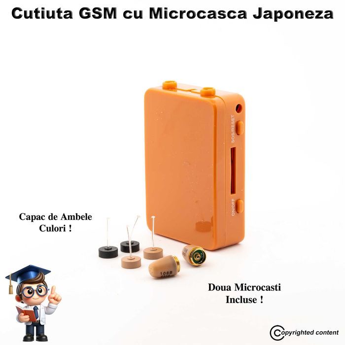 Cutiuta Cutie GSM cu casca de copiat FARA Telefon - casti de copiat!