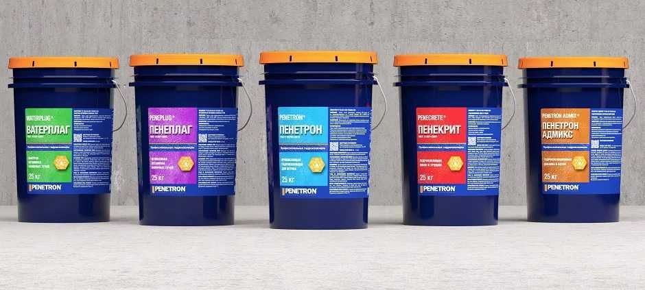 Penetron Проникающая гидроизоляция для бетонных поверхностей обмазочны