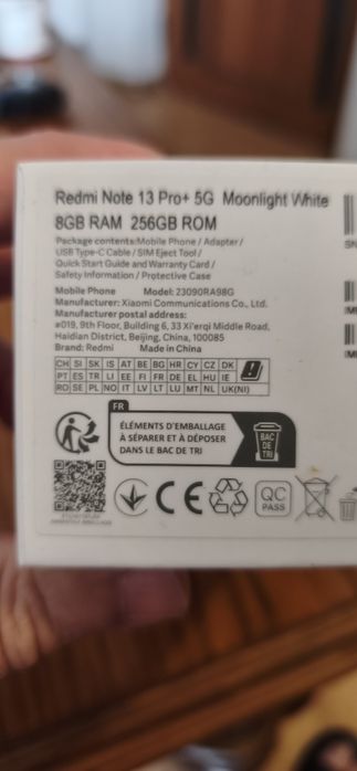 Redmi note 13pro+ 5g 8 ram 256gb