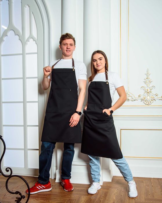 Фартук, повар, официант, медик Акция 5+1, с натуральной кожей