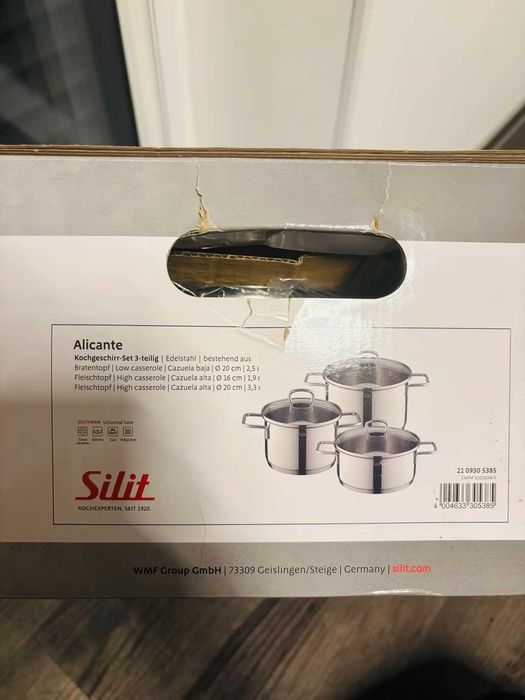 Комплект от 3 броя Тенджери на SILIT Alicante със стъклени капаци