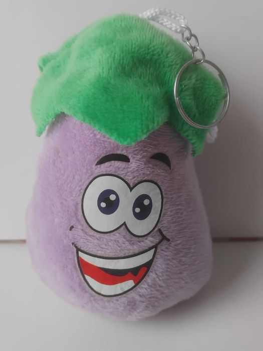 НОВ Мек Плюшен Ключодържател Патладжан Smiley Face  / Emoji