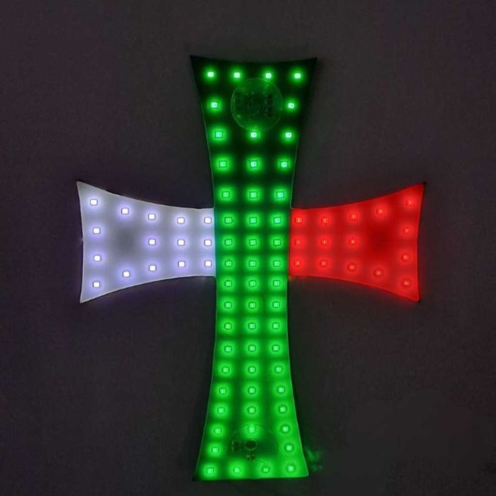 Светещ 84 LED диоден кръст за Kамион 12/24V - 3 цвята.