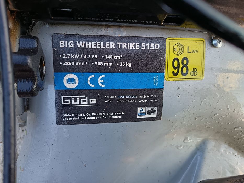 Masina de tuns iarba Gude Big Wheeler Trike 515D Tractiune