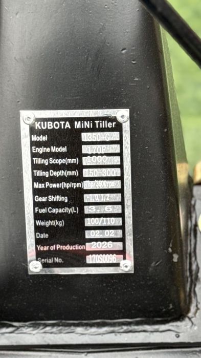 Мотоблок 7 л.с. KUBOTA Mini Tiller | Новый 2026 г.
