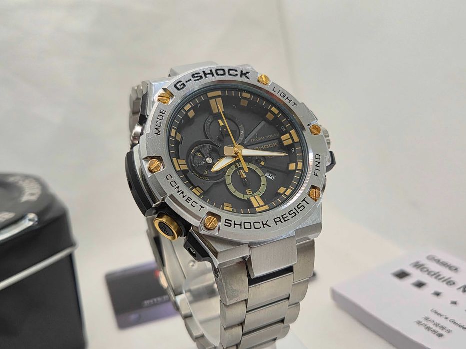Ceas Sport Barbati Casio g shock GST B100d full metal , SILVER- BLACK-GOLD  Nou.Garantie 2ani