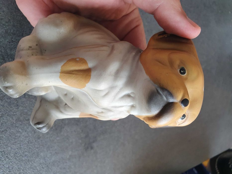 Doi caini catei din ceramica, 13 cm inaltime