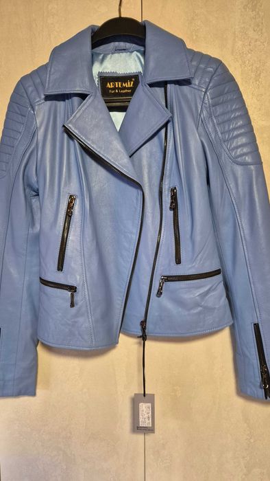 Късо вталено яке от естествена кожа