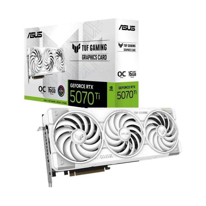 Видеокарта ASUS GeForce RTX 5070 Ti TUF Gaming White OC Edition