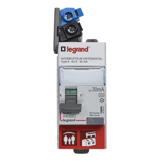 Legrand DX³-ID, 411651, întrerupător diferențial 2P 63A 30mA tip A