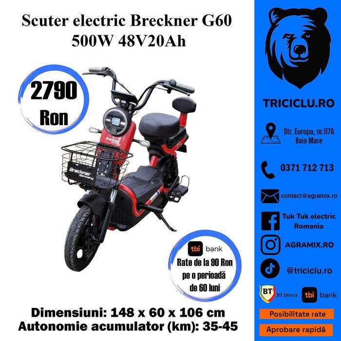 Scuter electric G60 nou marca Breckner Germany Agramix