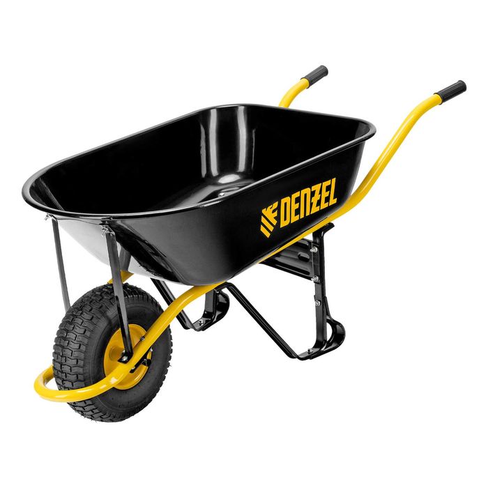 Тачка строительная, усиленная, объем 130 л, 230 кг, колесо 15х6 Denzel
