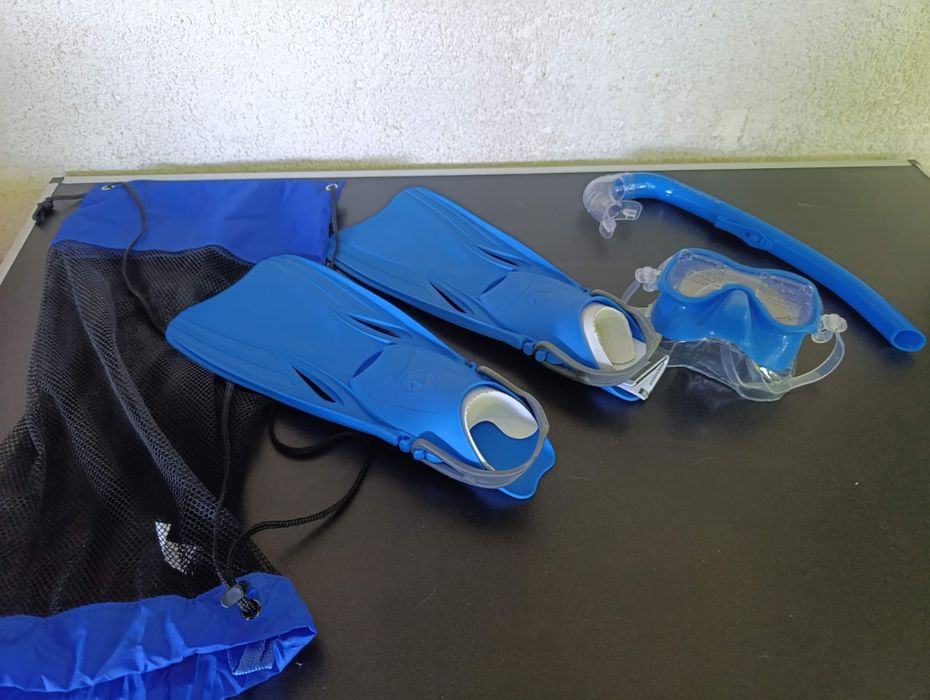 Set snorkel masca tub labe inotatoare Aqua Lung Badger DX pentru copii apa mare piscina