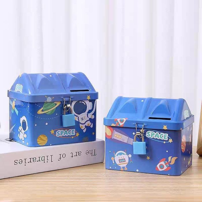 Копилка детская для монет металлическая