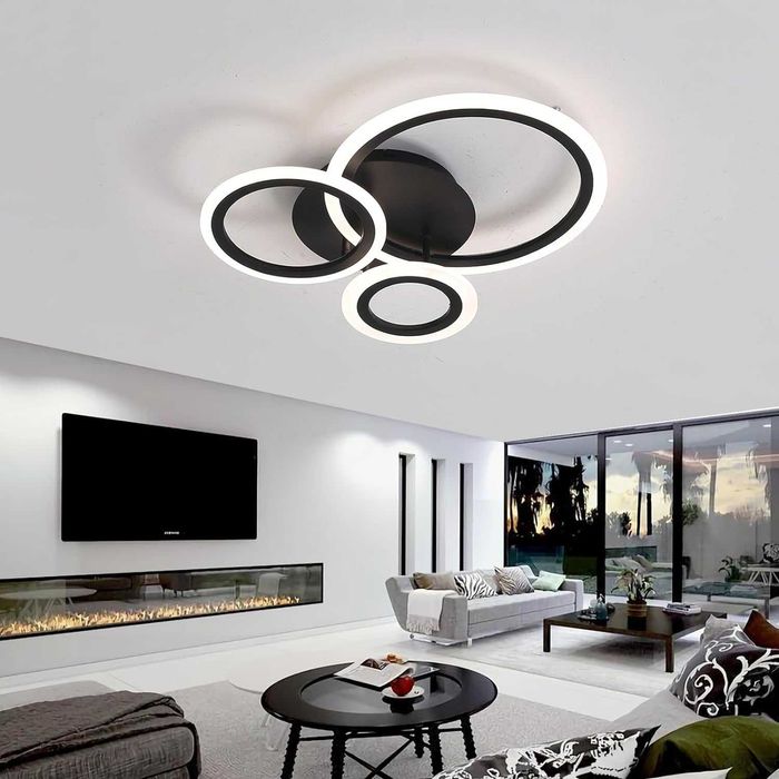 Абажур полилей плафониера 42W LED лампа стена 3 вида светлина бяла