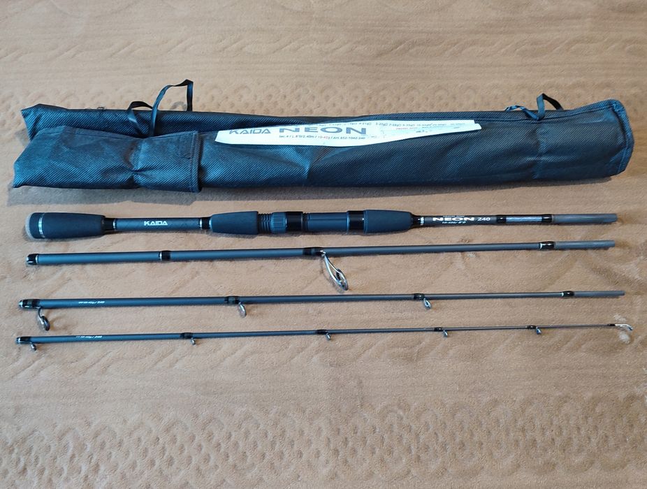 Спининг Kaida Neon 2,40см, тест 10-42гр. + бонус !