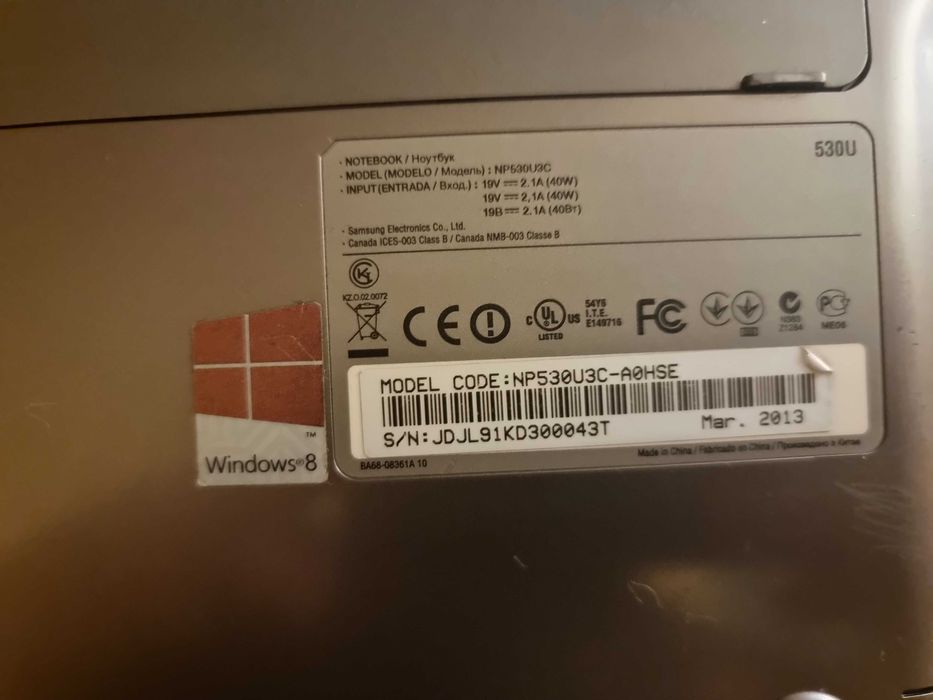 Laptop Ultrabook Samsung 530U i5, 8 Gb Ram