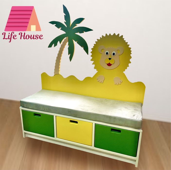 Диванчик в детскую мебель мягкая ящик для игрушек