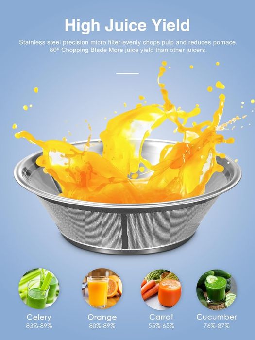 Промо! 500W Центробежна сокоизстисквачка 18000 об/мин, 2 скорости