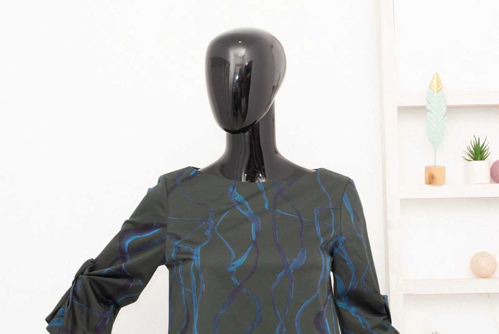 COS оригинална дамска блуза синьо зелена 34 XS