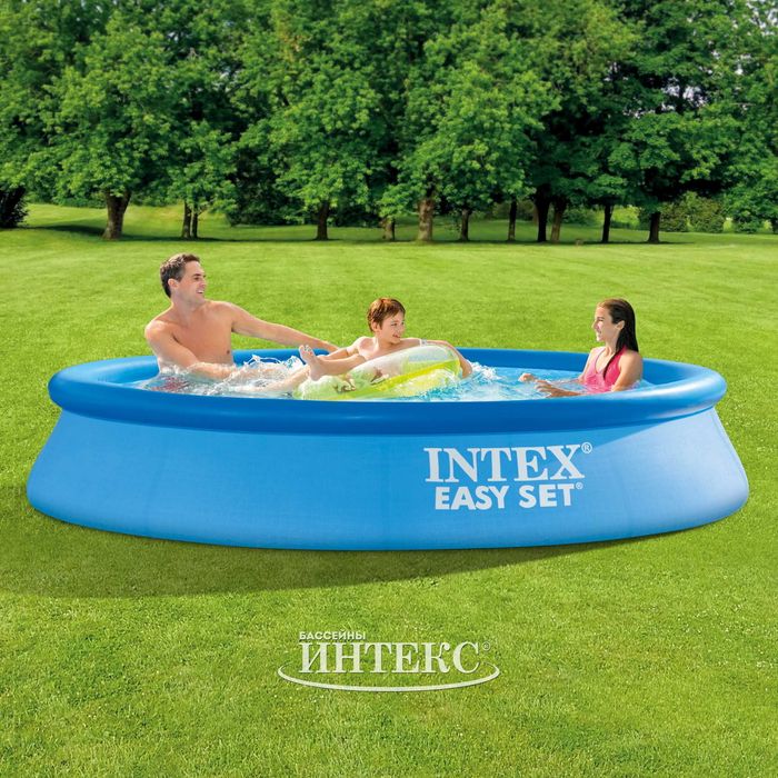 Надувной бассейн Easy Set 305x76см Intex 28120, круглый, голубой