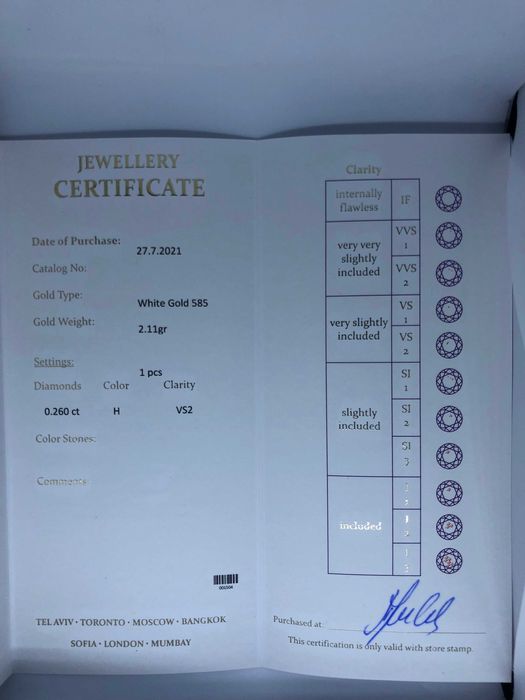 Годежен Пръстен Нов с Диамант Сертификат CGL/GIA Diamond диманти