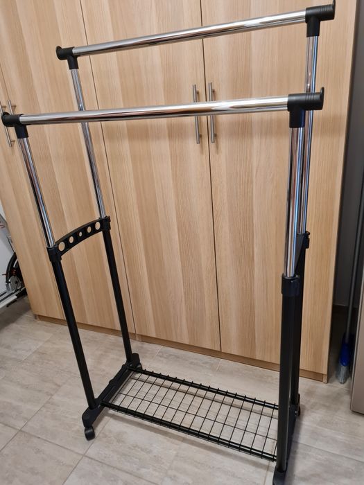 Suport umerașe dublu negru/crom