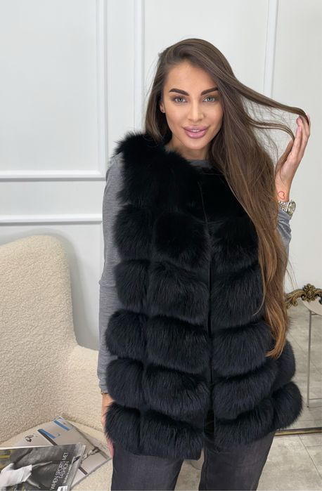 Елек от естествен косъм лисица