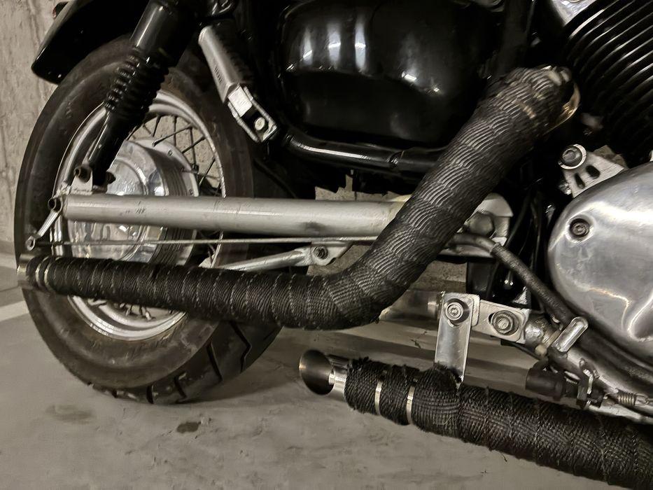 Yamaha Virago 535 - Black Widow Drag Pipes, прави тръби за Ямаха Вираго 535