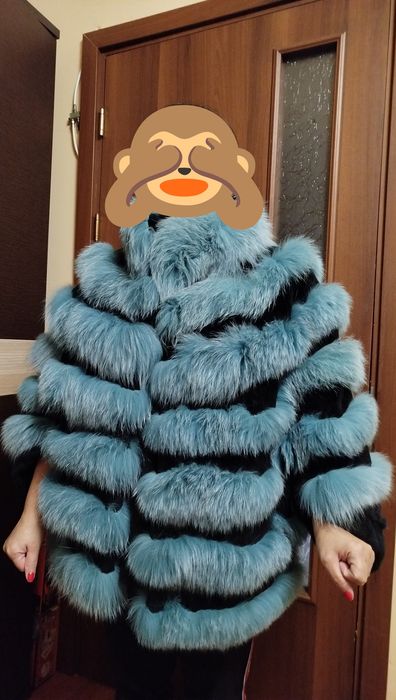 Poncho de blană naturală