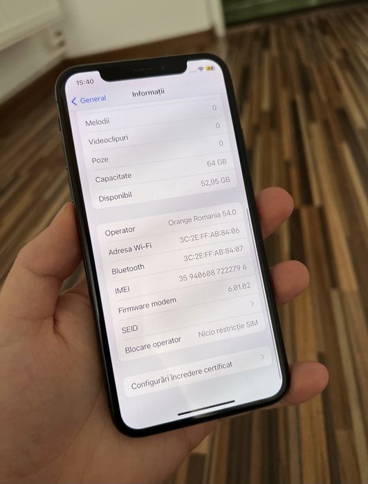 Telefon IPhone X  Impecabil ca Nou 64GB Space Grey Baterie Service 4G Trimit