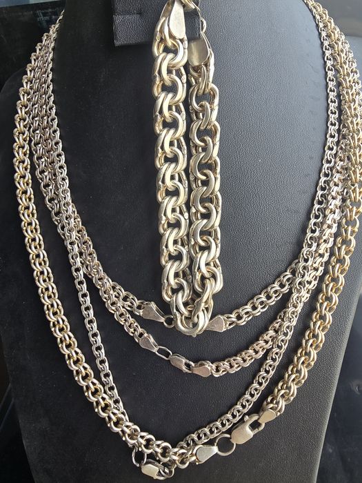 Серебряная цепочка с браслетом