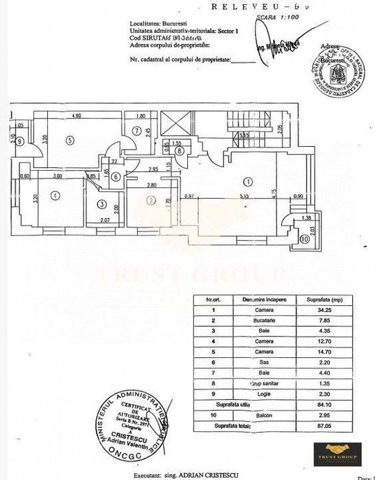 Apartament 3 camere - Primaverii