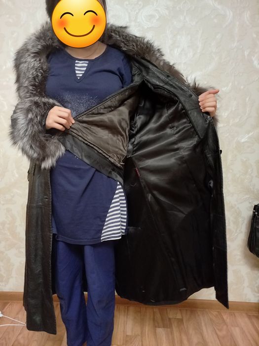 Продам натуральный кожаный плащ