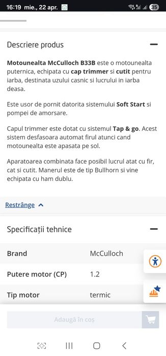 Motocoasa Mc CULLOCH  B33B