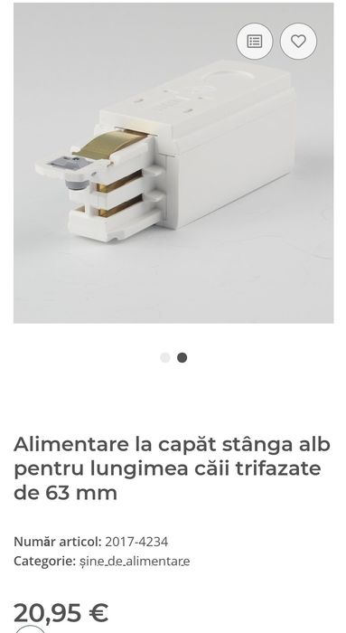 Mufe de imbinare si alimentare pt șină iluminat electric