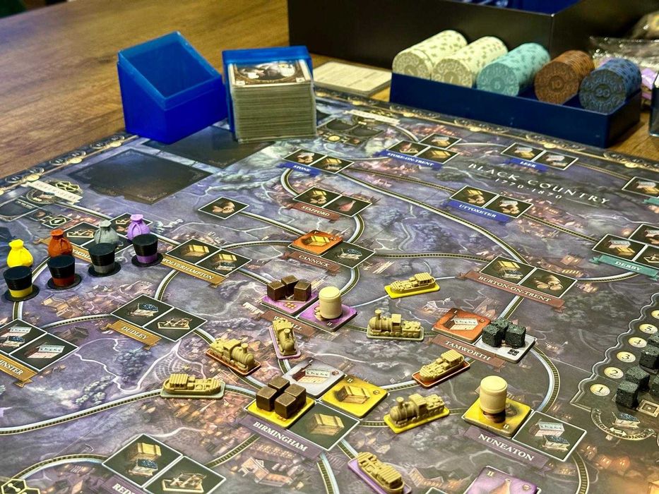 Oferta! Boardgame Brass Birmingham Deluxe + Extra Premium 3D/Metal/Box/Sleeves