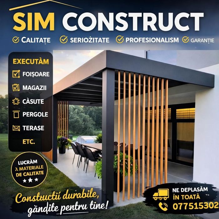 Foișoare/terase/pergole/casuțe/magazi din lemn/metal