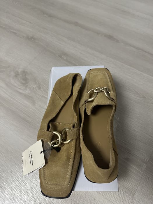 Mocasini Mango din piele întoarsă, cu cataramă, Nr. 36 - 37
