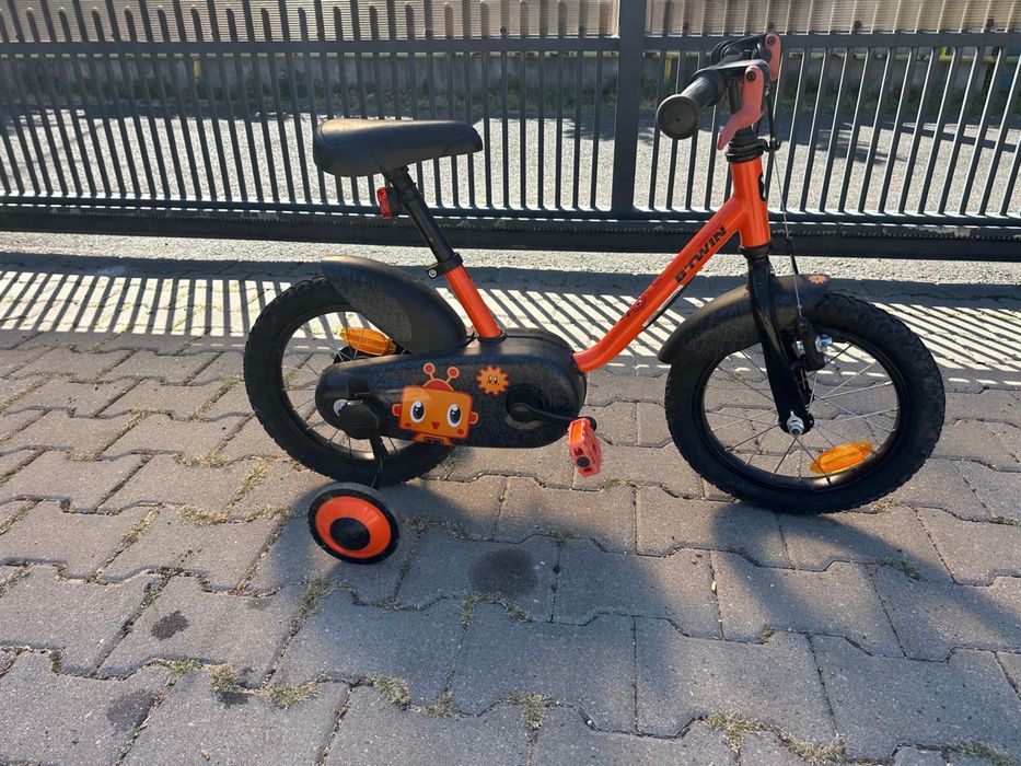 Bicicleta cu roti ajutatoare, 14 inch, 3-5 ani, B-TWIN 500 ROBOT B'TWIN